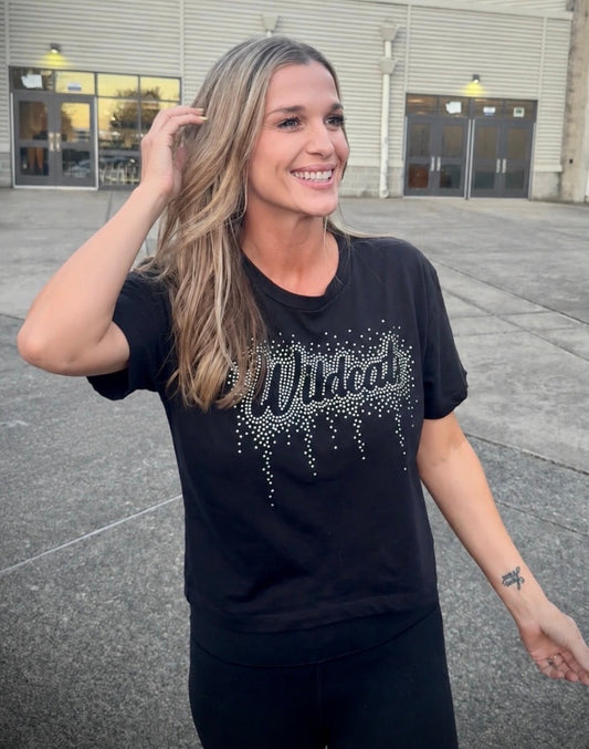 Wildcat Bling Top 🖤🤍